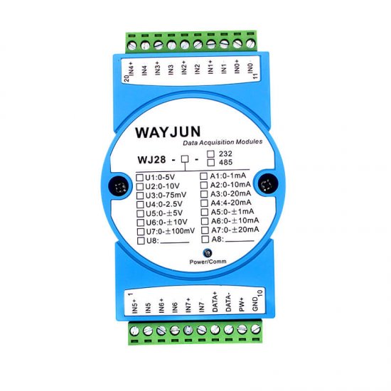 8-CH Analog Signal to RS485/232 Module with Modbus