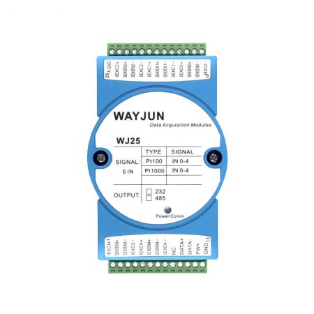 5-CH RTD Temperature Signal to RS485/232 Converter WJ25