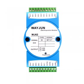 8-CH Isolated Switch Signal to RS485/232 Converter WJ62