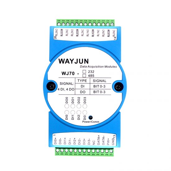 4-ch DI 4-ch Relay Output, RS485/232 Remote Module WJ70