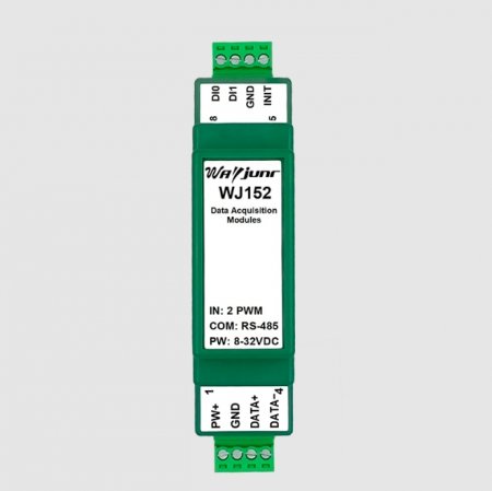 Two PWM duty cycle signals converted to RS485, Modbus RTU module