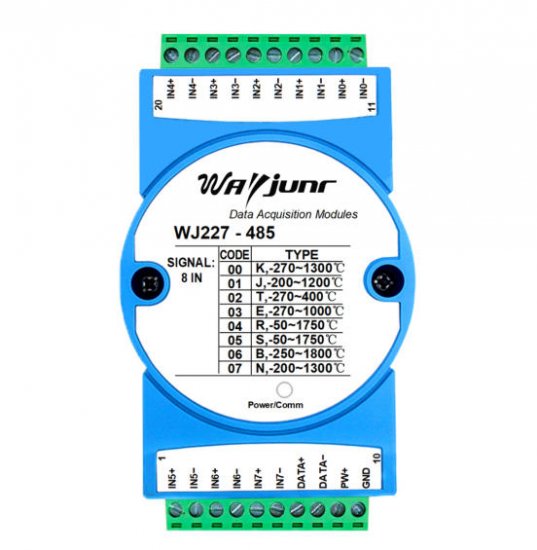 8-channel thermocouple temperature signal conversion to RS-485